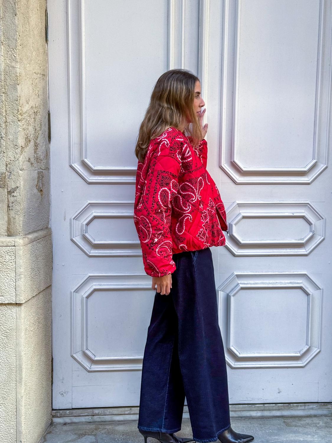 CHAQUETA ACOLCHADA BANDANA REBEL - ROJO