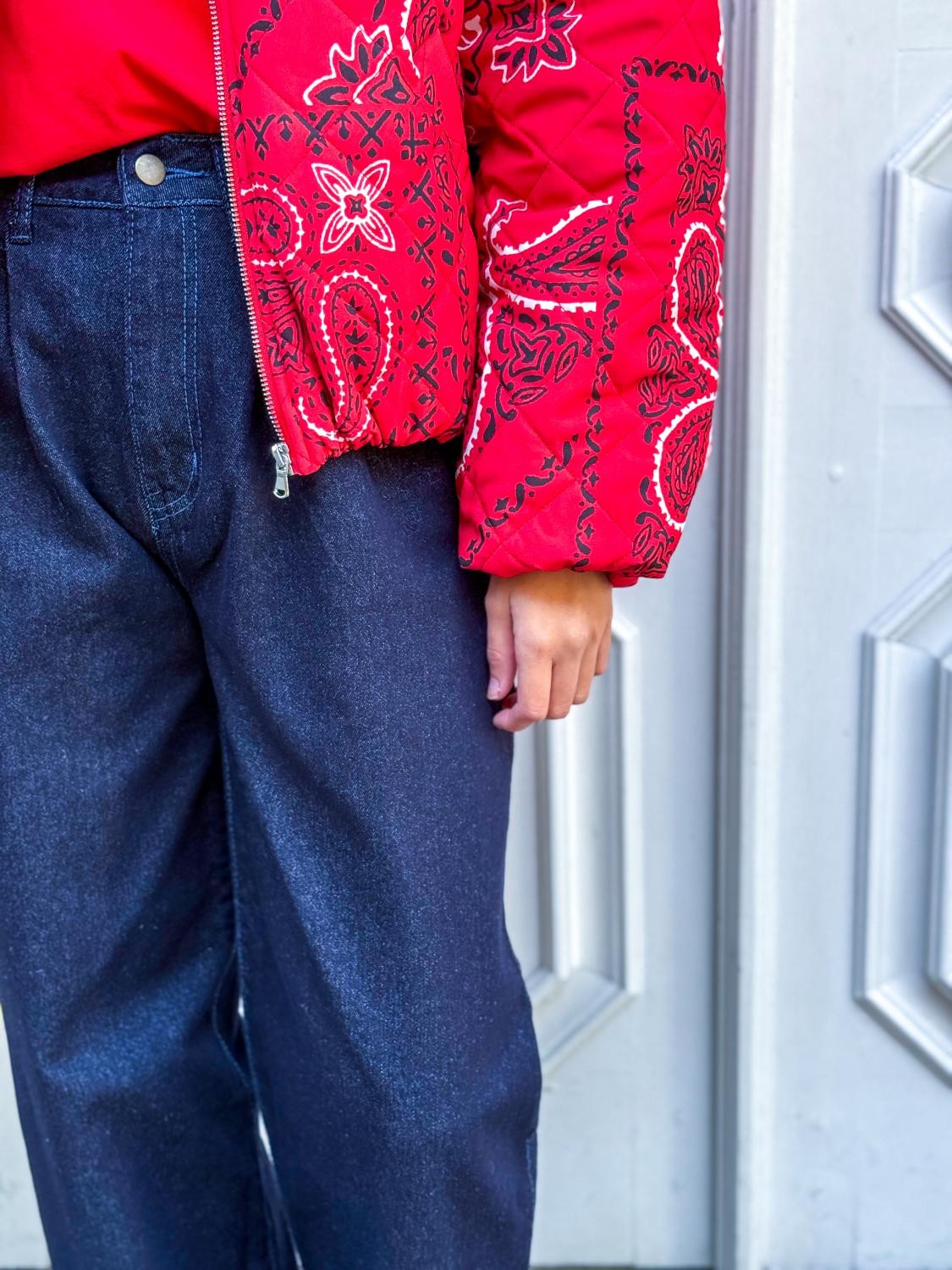 CHAQUETA ACOLCHADA BANDANA REBEL - ROJO
