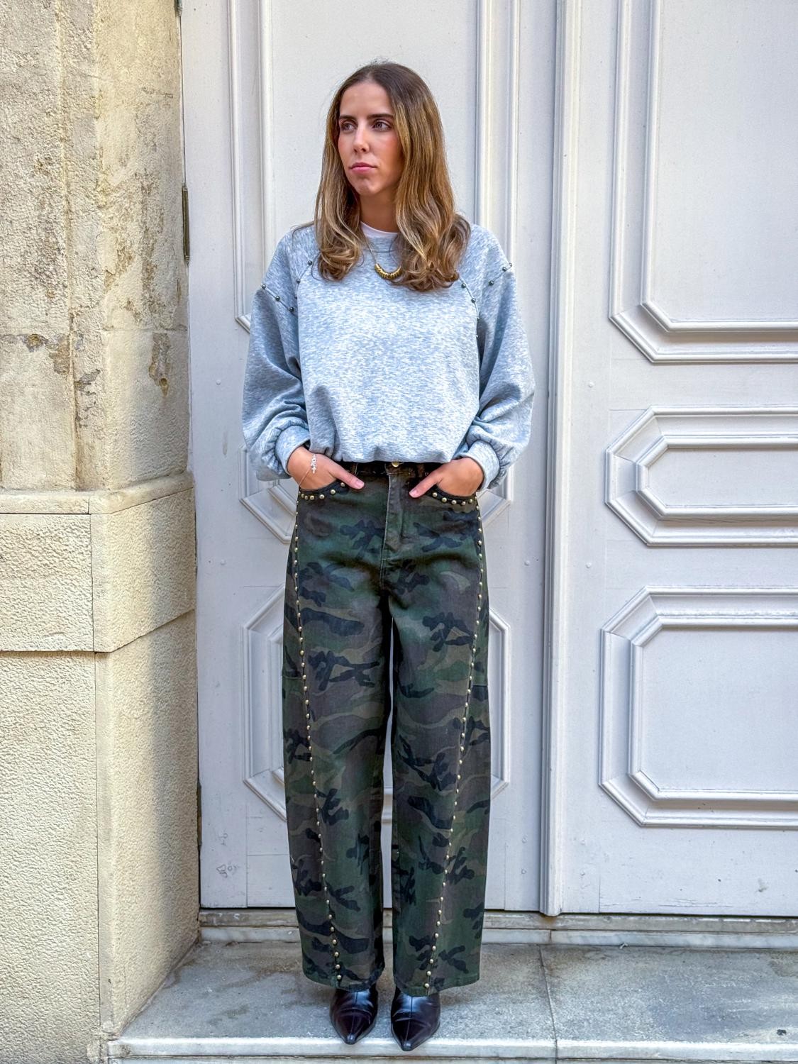 PANTALÓN VAQUERO MILITAR MACARRA - VERDE