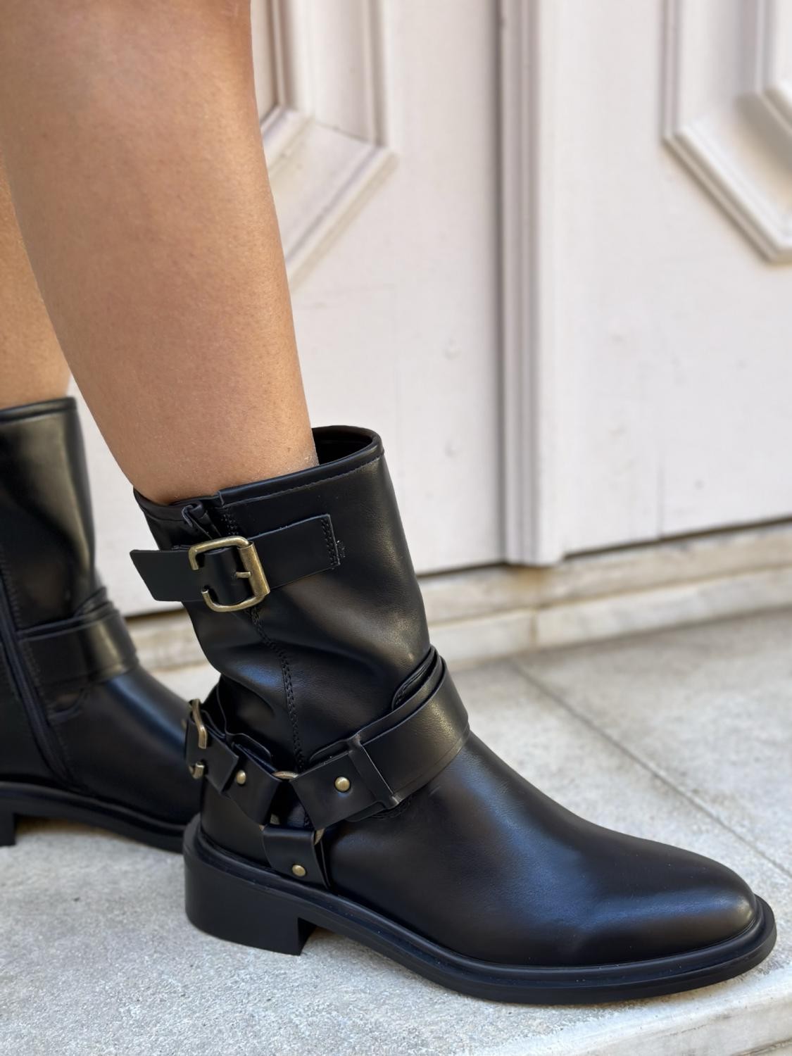 BOTINES MOTEROS NEGROS Negro